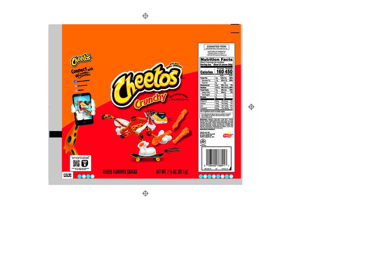 slide 8 of 8, Cheetos Crunchy Cheese Flavored Snacks 2 7/8 Oz, 2.875 oz