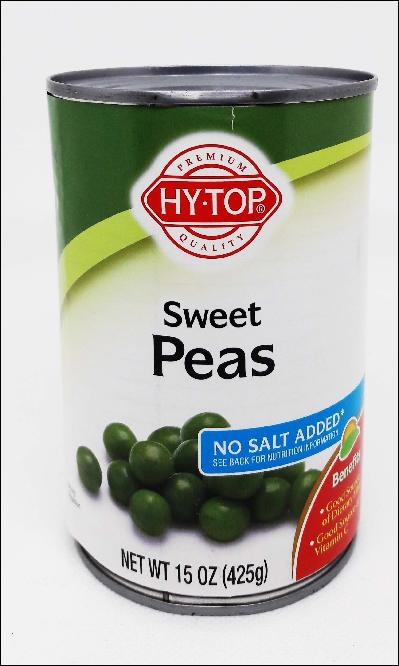 slide 1 of 1, Hy-Top Hytop Vegetables Sweet Peas No Salt, 15 oz