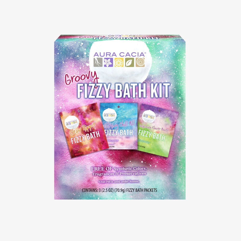 slide 1 of 1, Aura Cacia Groovy Fizzy Bath Kit, 3 ct / 2.5 oz