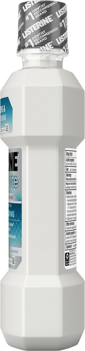 slide 7 of 7, Listerine Healthy White Restoring Fluoride Mouthwash, Anticavity Whitening Mouthwash for Stain Removal, Bad Breath and Enamel Restoration, Hydrogen Peroxide, Clean Mint Flavor, 16 fl. oz, 16 fl oz