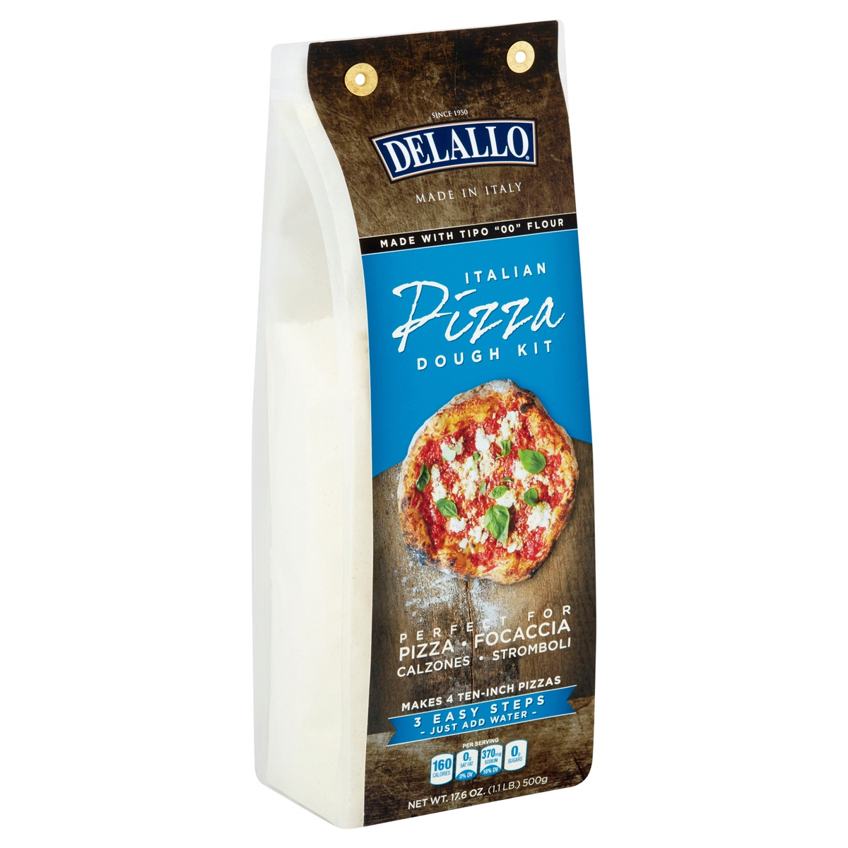 slide 2 of 10, DeLallo Italian Pizza Dough Kit, 17.6 oz