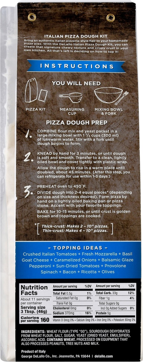 slide 9 of 10, DeLallo Italian Pizza Dough Kit, 17.6 oz