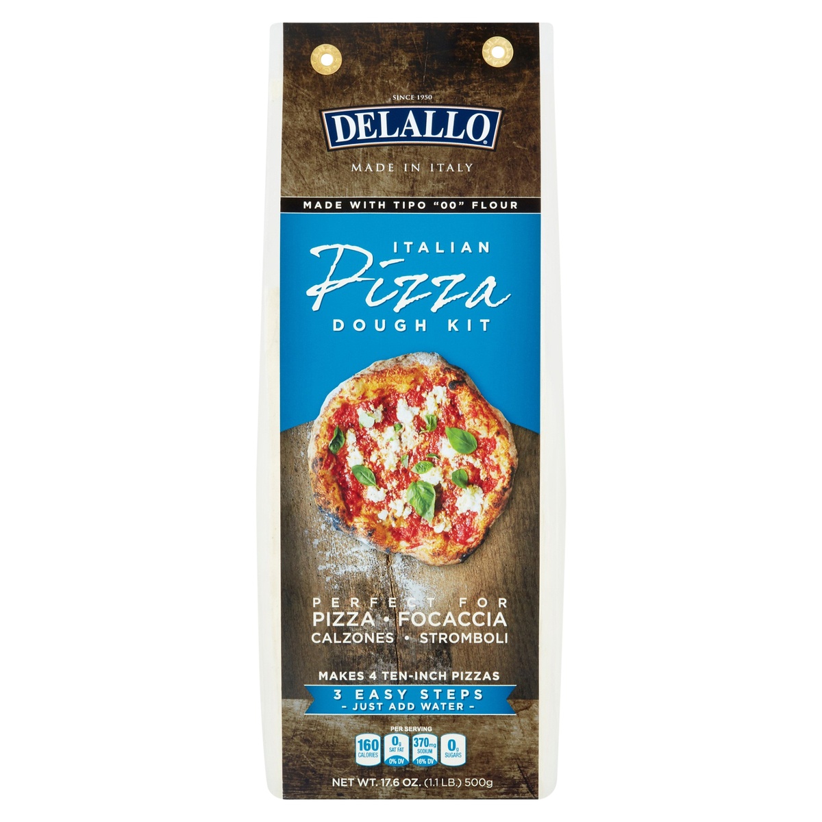 slide 1 of 10, DeLallo Italian Pizza Dough Kit, 17.6 oz