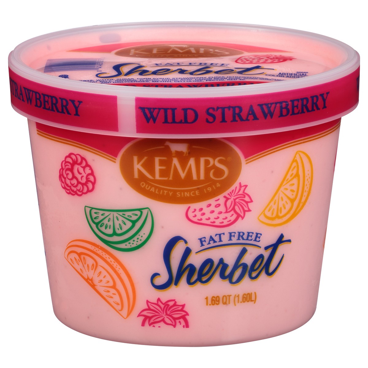 slide 4 of 11, Kemps Fat Free Wild Strawberry Sherbet, 1.69 qt