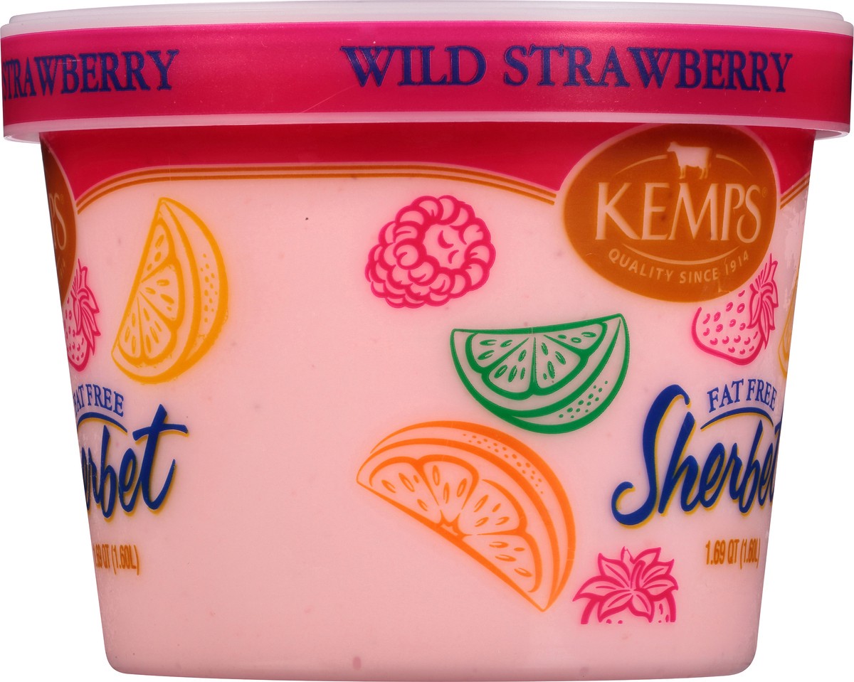 slide 6 of 11, Kemps Fat Free Wild Strawberry Sherbet, 1.69 qt