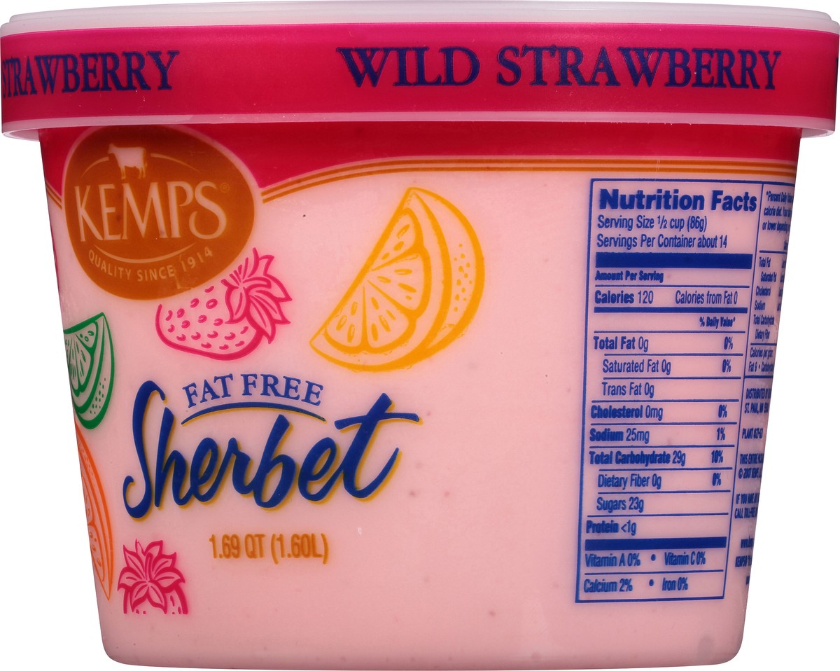 slide 10 of 11, Kemps Fat Free Wild Strawberry Sherbet, 1.69 qt