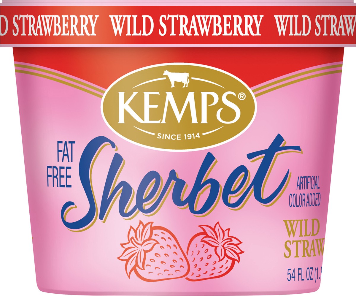 slide 7 of 11, Kemps Fat Free Wild Strawberry Sherbet, 1.69 qt