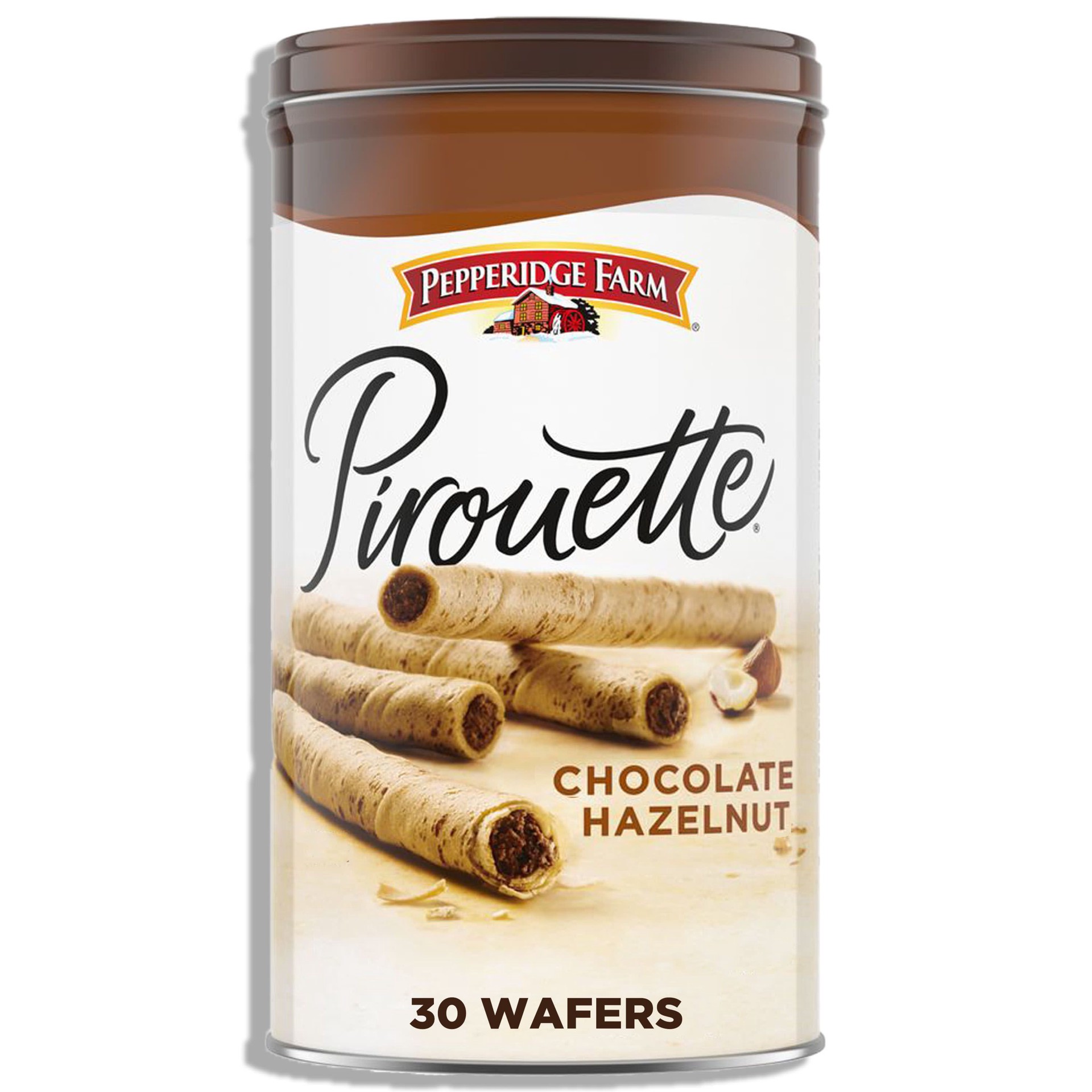 slide 1 of 5, Pepperidge Farm Pirouette Cookies, Chocolate Hazelnut Créme Filled Wafers, 13.5 Oz Tin, 13.5 oz