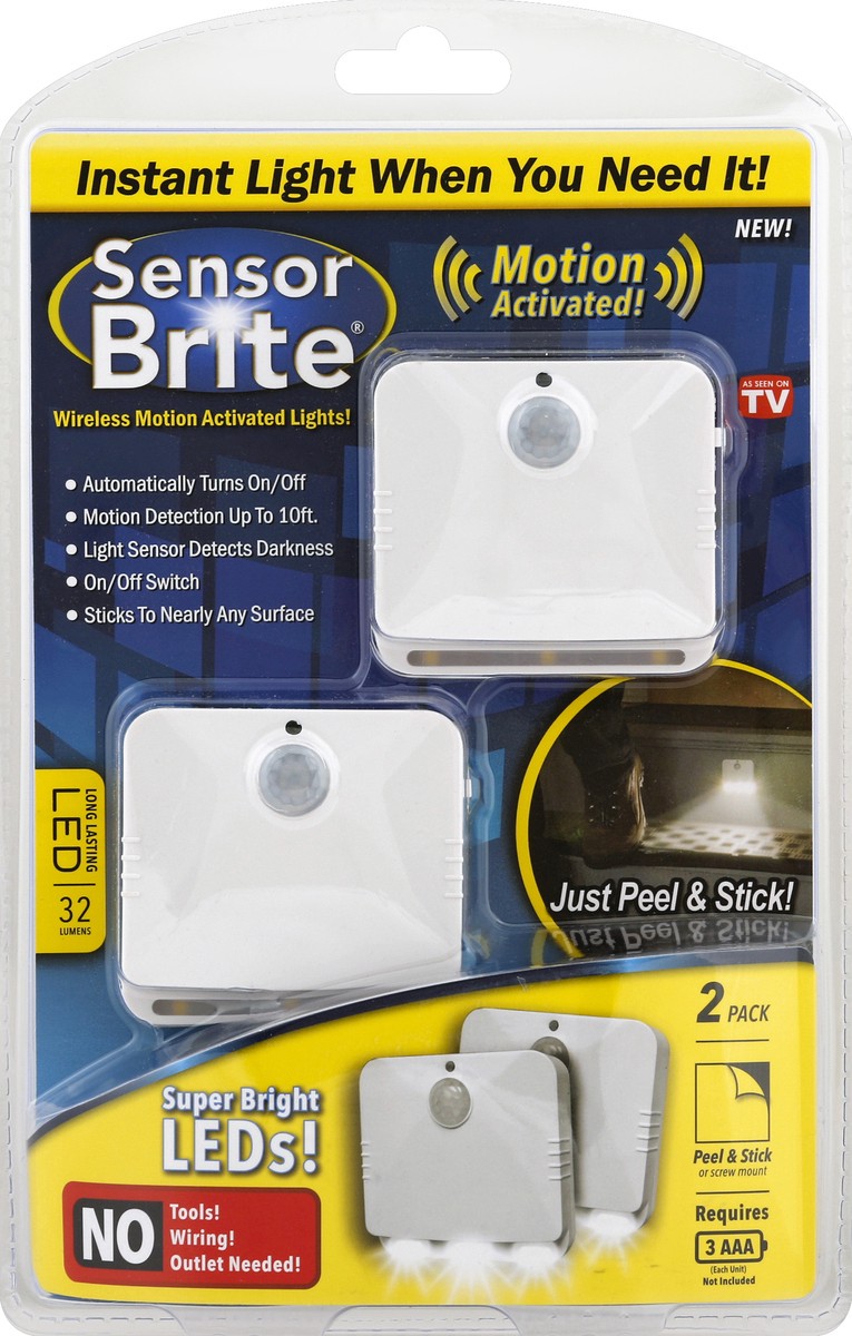 slide 5 of 6, Sensor Brite Motion Activated Lights 2 ea, 2 ct