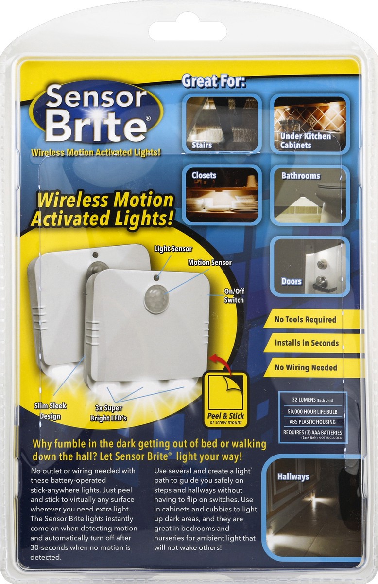 slide 6 of 6, Sensor Brite Motion Activated Lights 2 ea, 2 ct