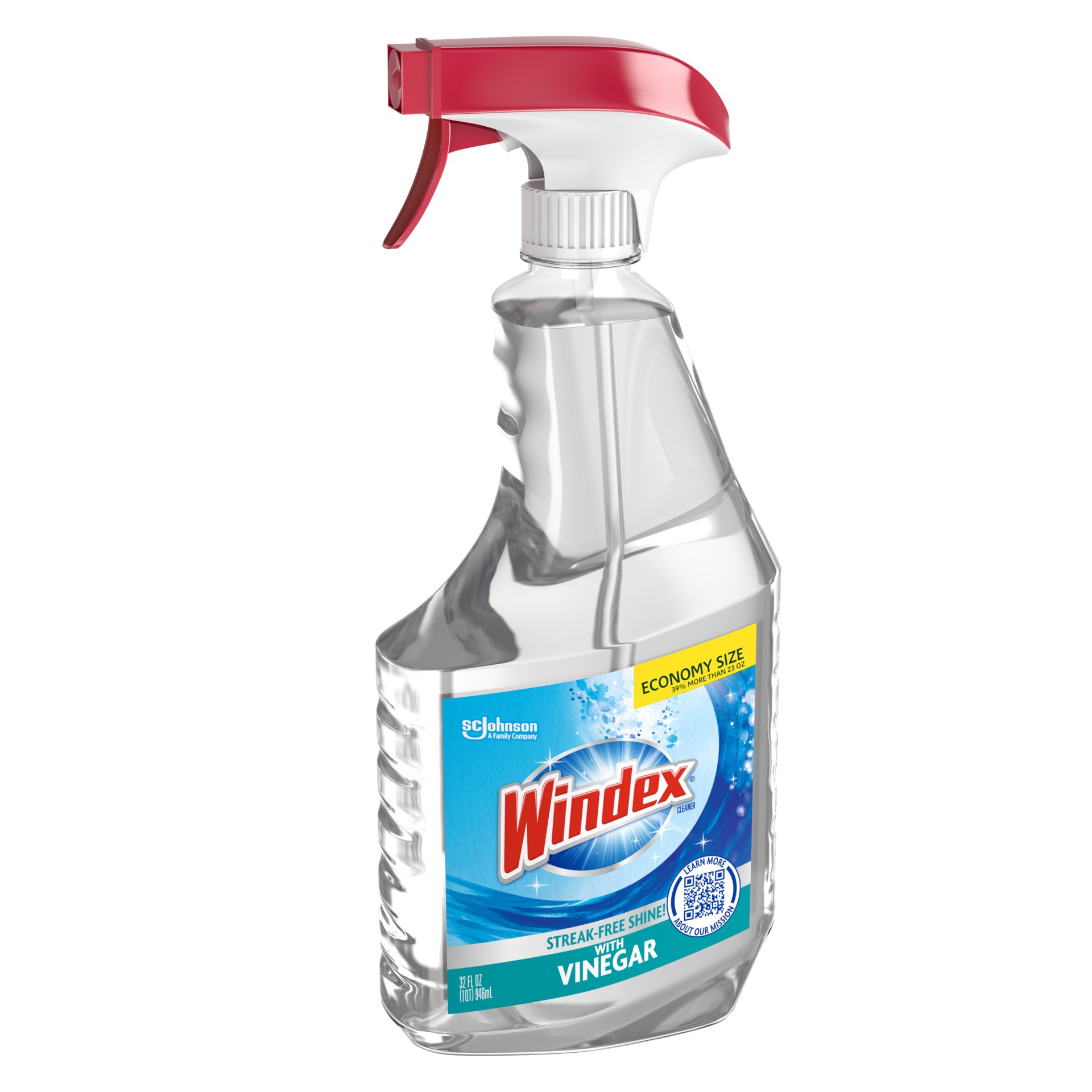 slide 2 of 5, Windex with Vinegar Glass Cleaner, Spray Bottle, 32 fl oz, 32 fl oz