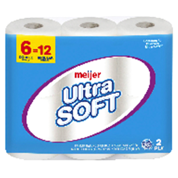 slide 1 of 1, Meijer Premium Ultra Soft Bath Tissue, 6 Double Rolls, 1 ct