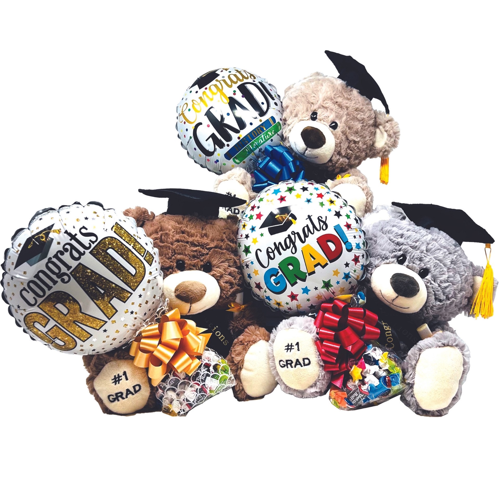 slide 1 of 1, Balloon Grad Bear W/Candy, 1 ct