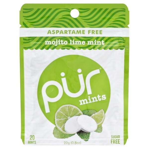 slide 1 of 1, PUR Mojito Lime Mints, 20 ct