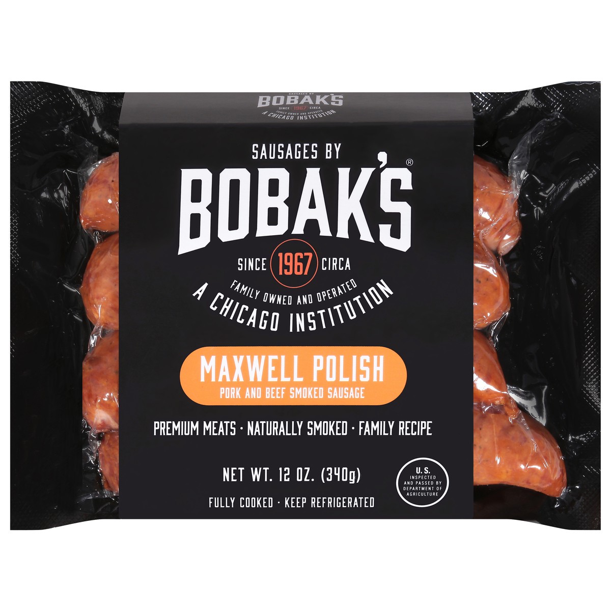 slide 10 of 13, Bobak's Smoked Maxwell Polish Sausage 12 oz, 12 oz