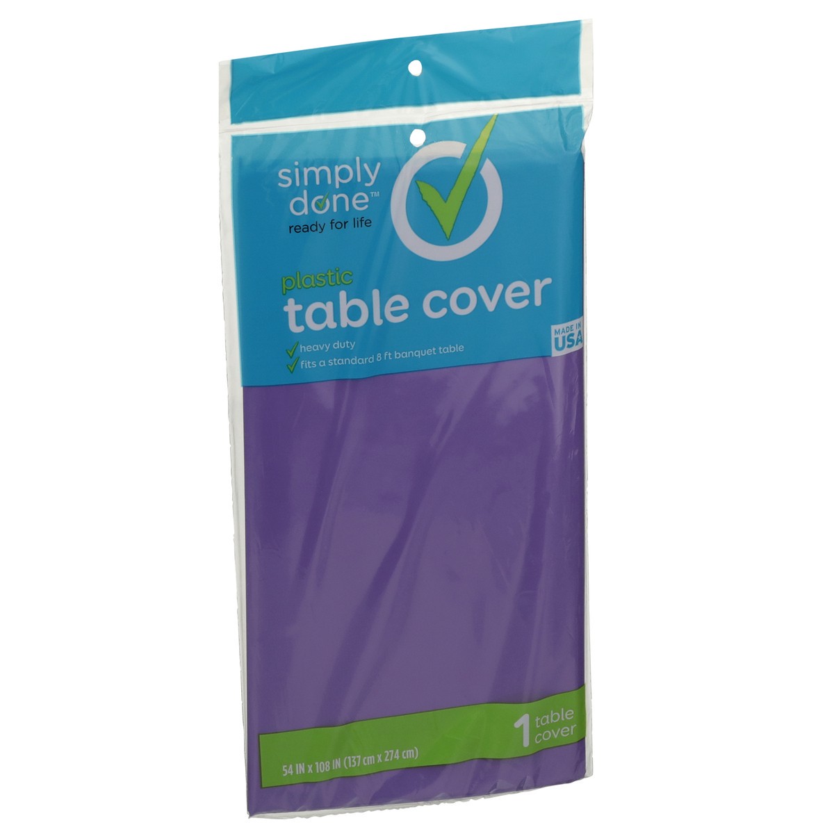 slide 6 of 8, Simply Done Purple Solid Plastic Table Cover 1 Each, 1 ct
