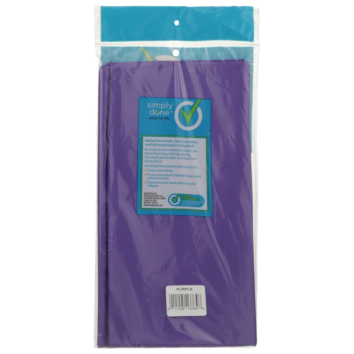 slide 4 of 8, Simply Done Purple Solid Plastic Table Cover 1 Each, 1 ct