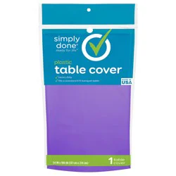 Simply Done Purple Solid Plastic Table Cover 1 Each