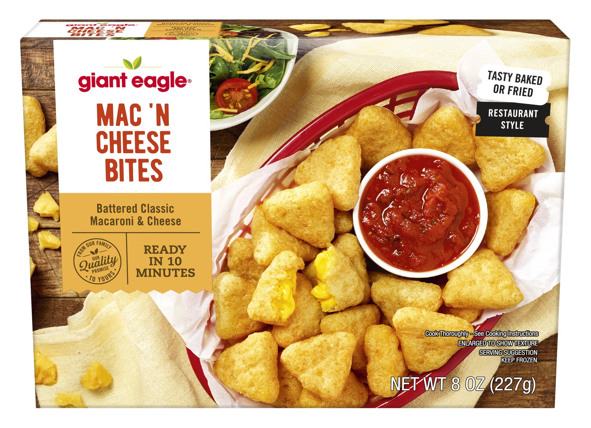 slide 1 of 1, GE Battered Mac & Cheese Bites, 8 oz