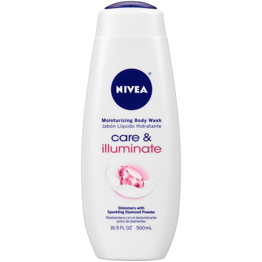 slide 1 of 7, Nivea Care and Illuminate Body Wash, 16.9 fl oz