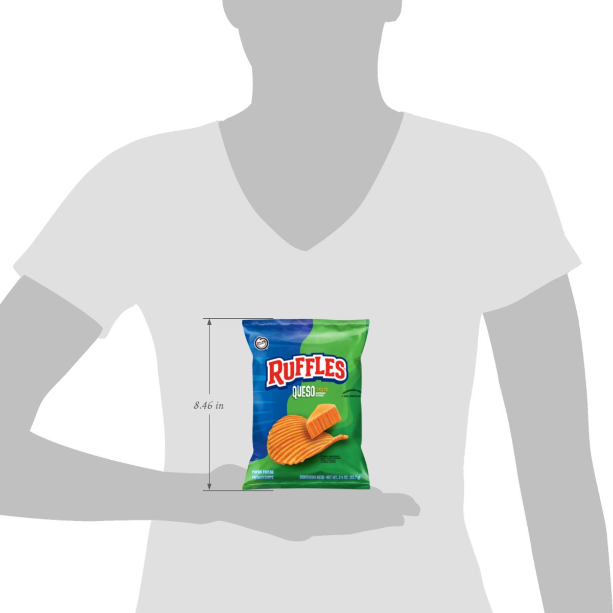 slide 4 of 7, Ruffles Potato Chips Queso Cheese Flavored 2 1/4 Oz, 2.25 oz