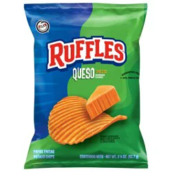 Ruffles Potato Chips Queso Cheese Flavored 2 1/4 Oz