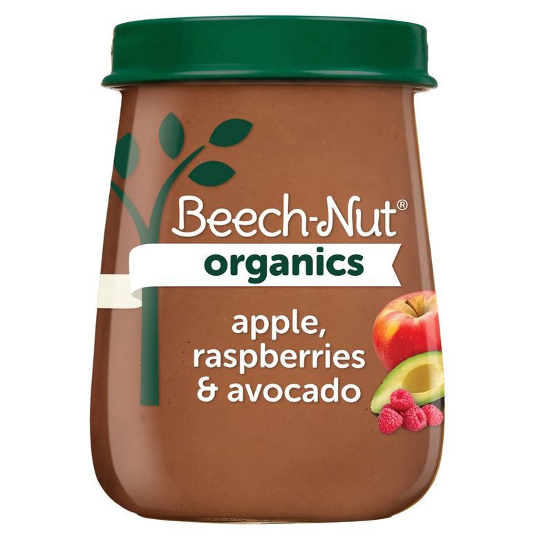 slide 1 of 1, Beech-Nut Organics Stage 2 Organic Baby Food, Apple Raspberries & Avocado, 4oz Jar, 4 oz