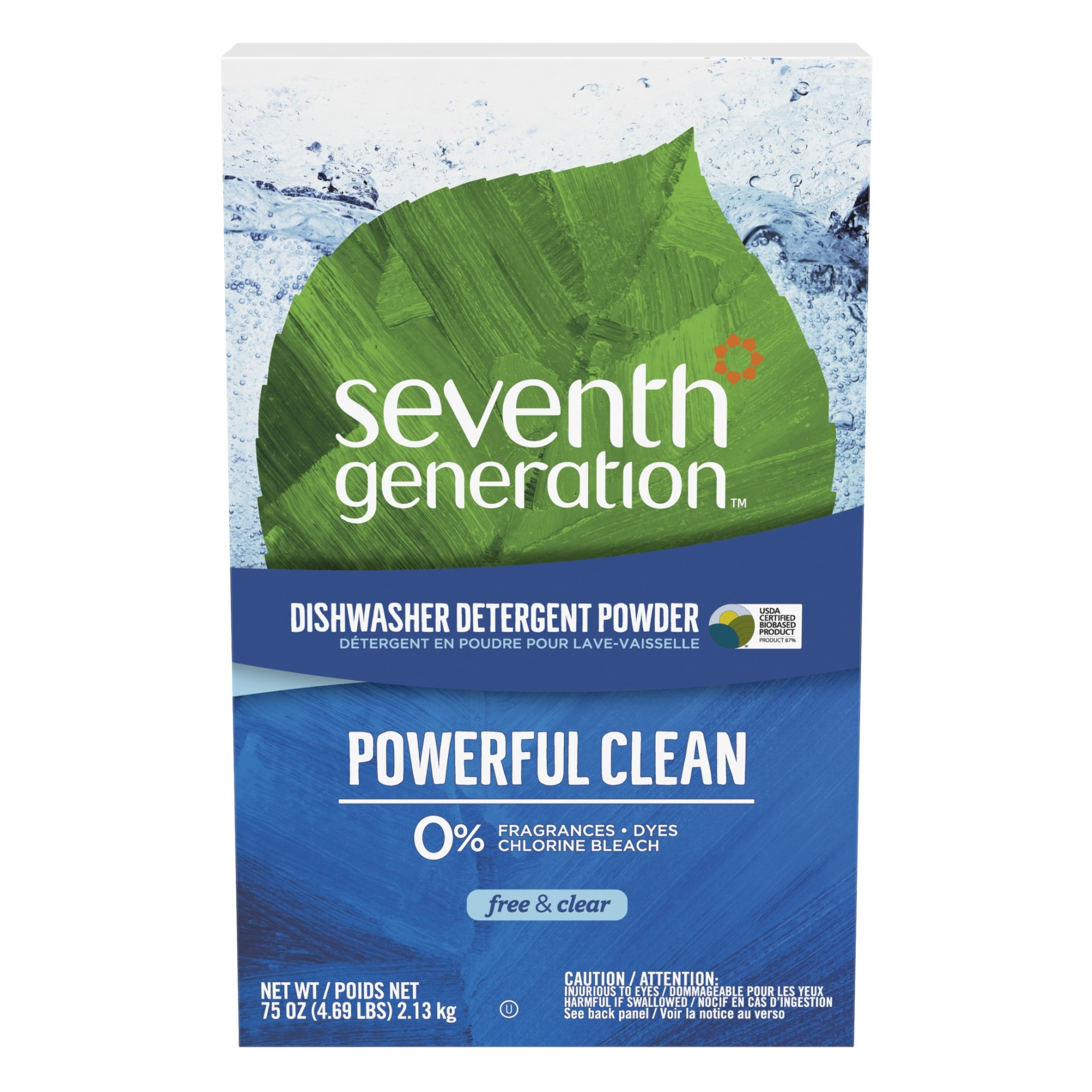 slide 1 of 1, Seventh Generation Natural Dishwasher Detergent Powder, Free & Clear, 75 oz