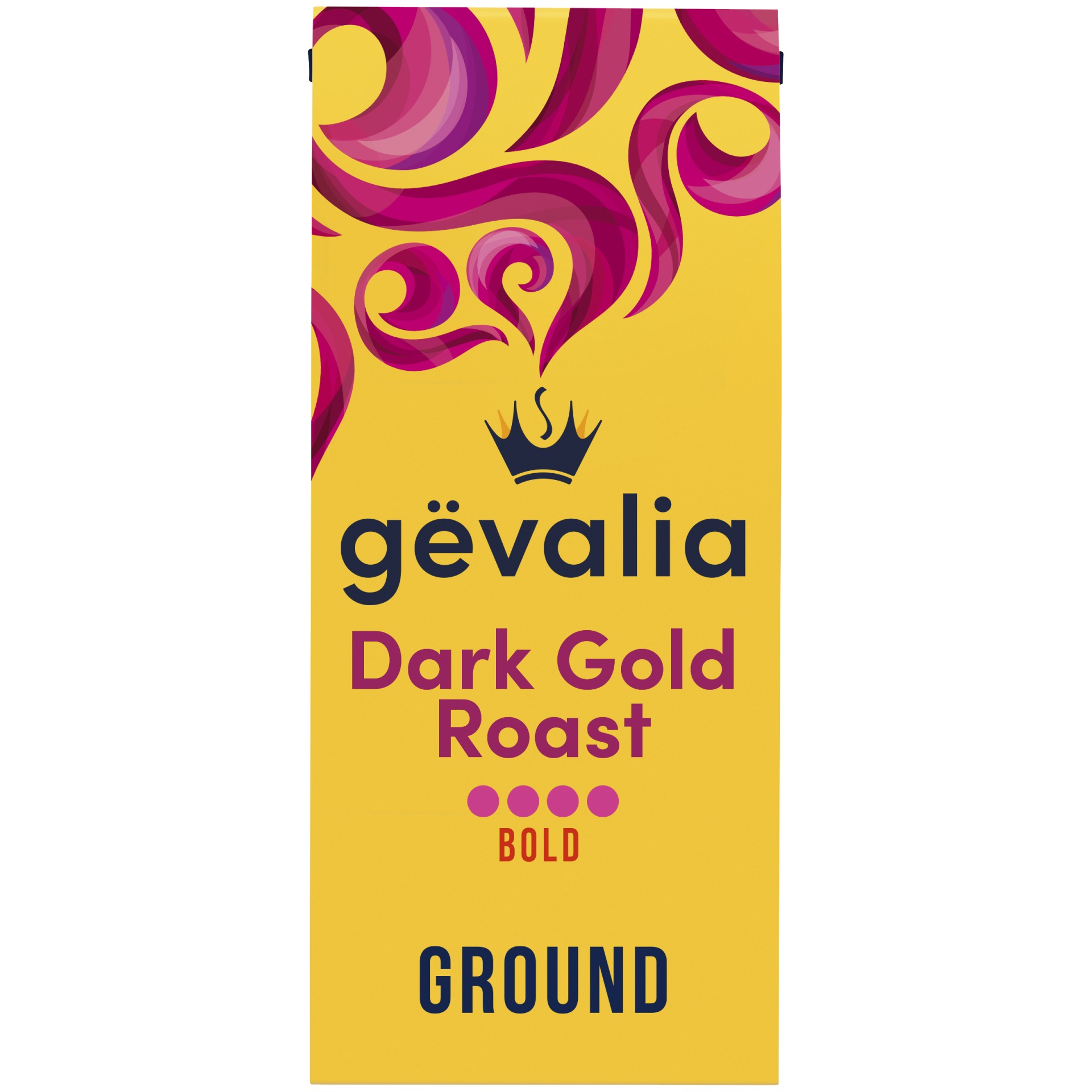 slide 1 of 6, Gevalia Dark Gold Roast Bold Dark Roast Ground Coffee, 12 oz. Bag, 12 oz