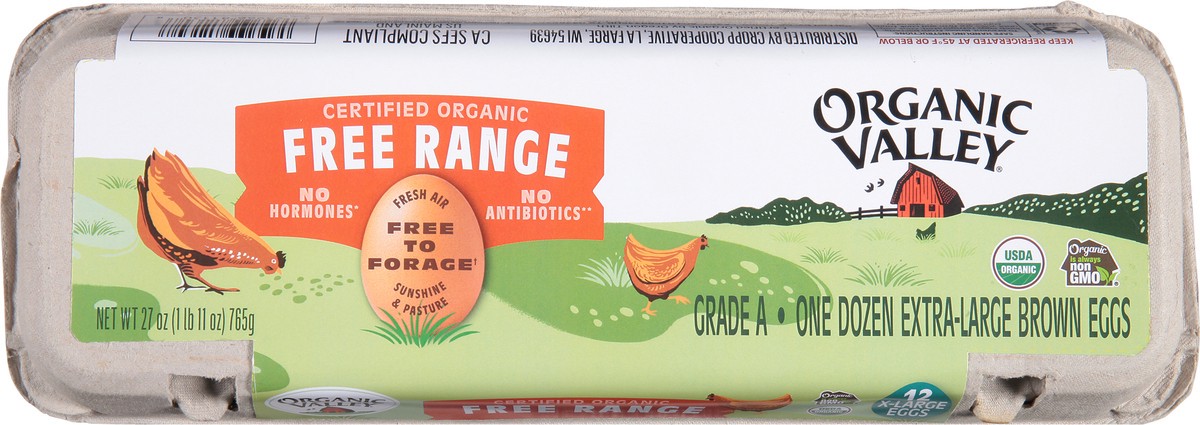 slide 8 of 10, Organic Valley Organic Extra-Large Brown Eggs, 12 ct