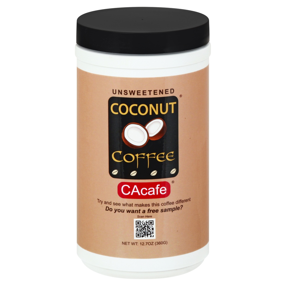 slide 1 of 1, CAcafe Coconut Unsweetened Coffee 12.7 oz, 12.7 oz