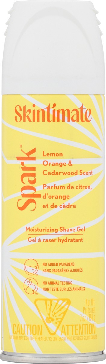 slide 1 of 7, Skintimate Spark Lemon, Orange & Cedarwood Scent Moisturizing Shave Gel 7 oz, 7 oz