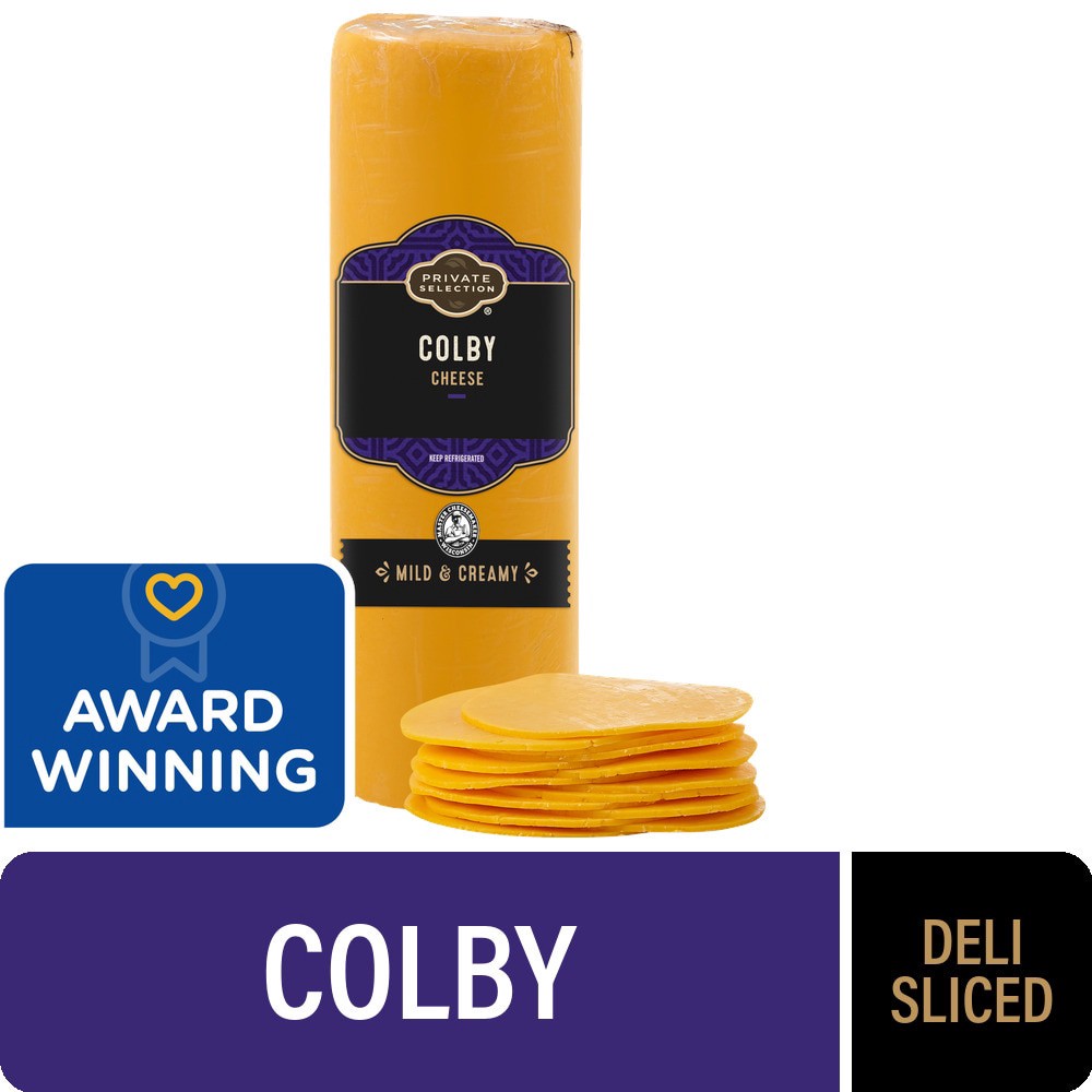 slide 1 of 2, Private Selection Colby Horn Cheese Fresh Sliced Deli Cheese, 1 lb