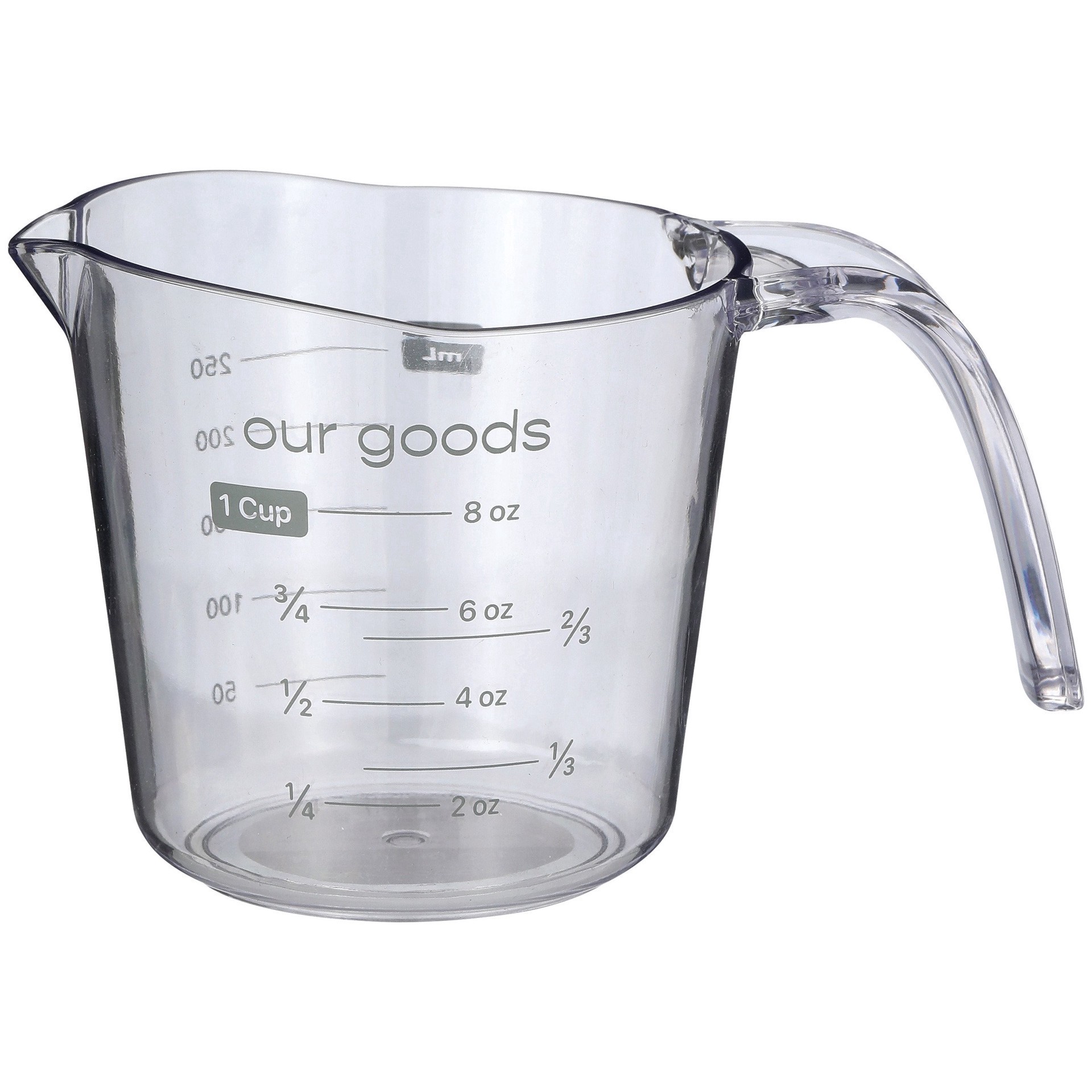 slide 1 of 1, our goods Plastic Measuring Cup, 1 cup