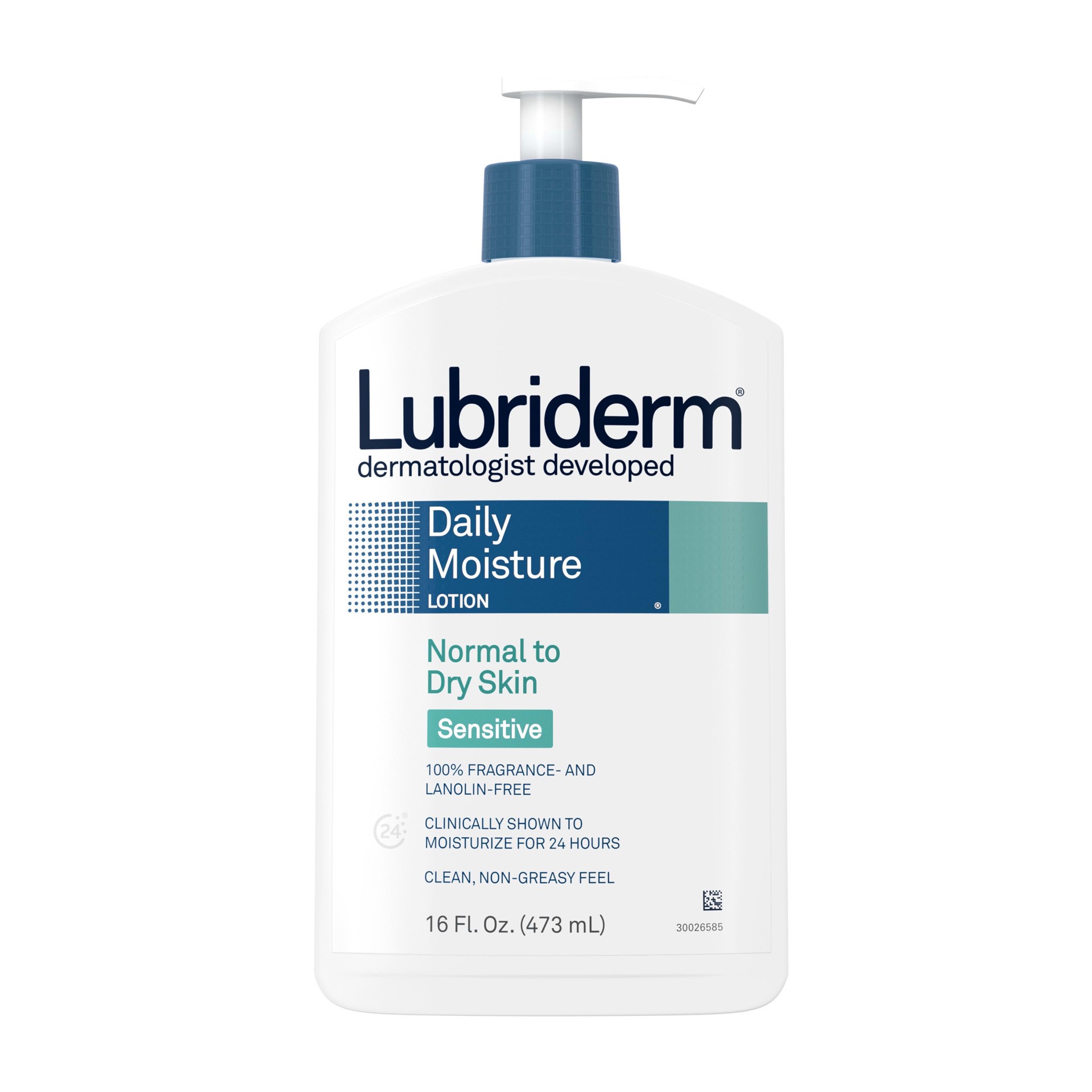 slide 1 of 7, Lubriderm Daily Moisture Body Lotion For Sensitive Dry Skin, 16 fl oz