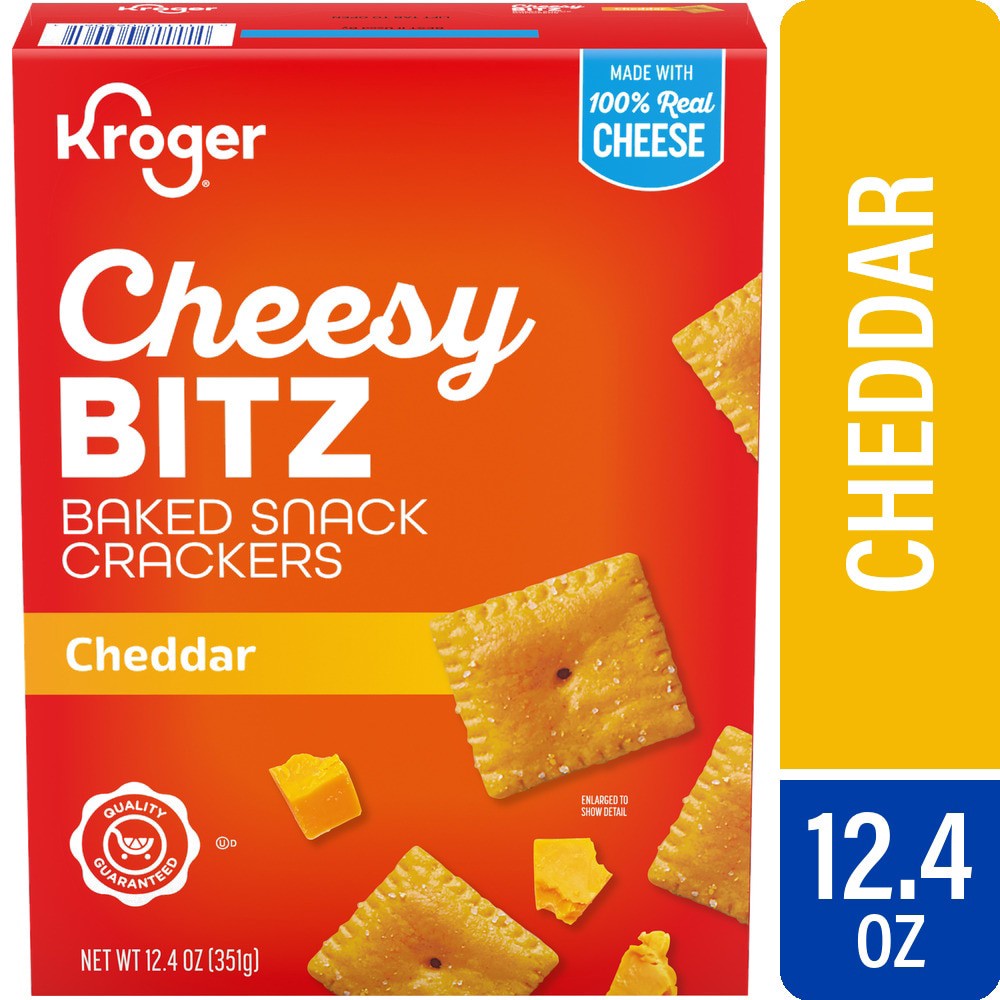 slide 1 of 3, Kroger So Cheesy! Original Baked Cheese Bits Crackers, 12.4 oz