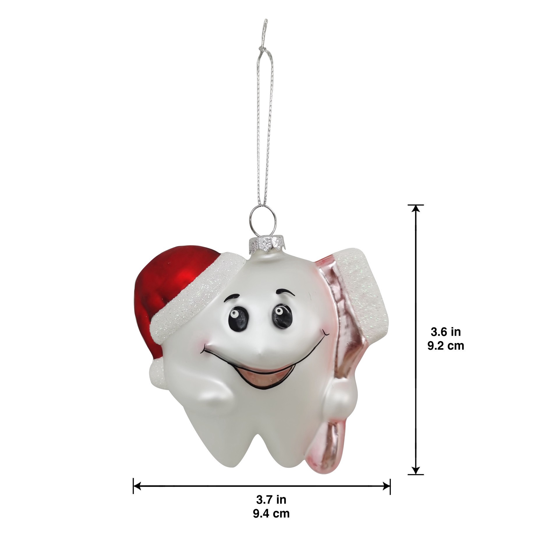 slide 3 of 3, 4" Happy Tooth Glass Ornament By Ashland, 4 in