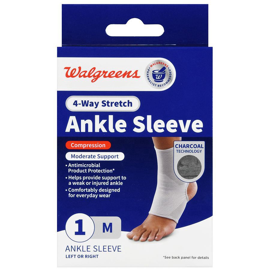 slide 3 of 5, Walgreens Ankle Sleeve With 4-Way Stretch Medium, 1 ct