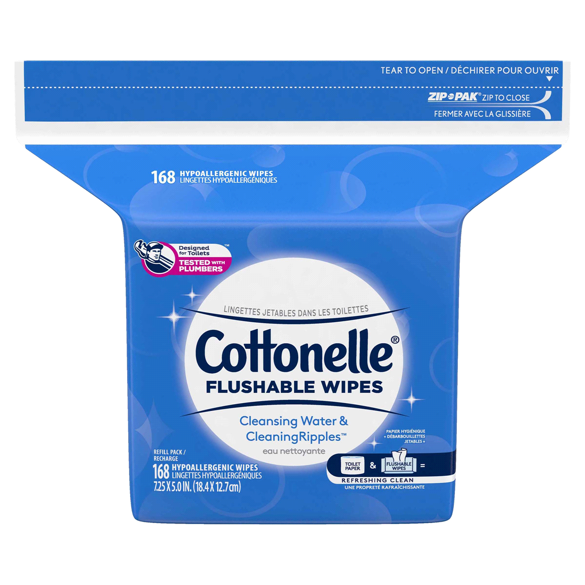 slide 1 of 3, Cottonelle FreshCare Flushable Cleansing Cloths Refill - 168 Cloths, 168 ct