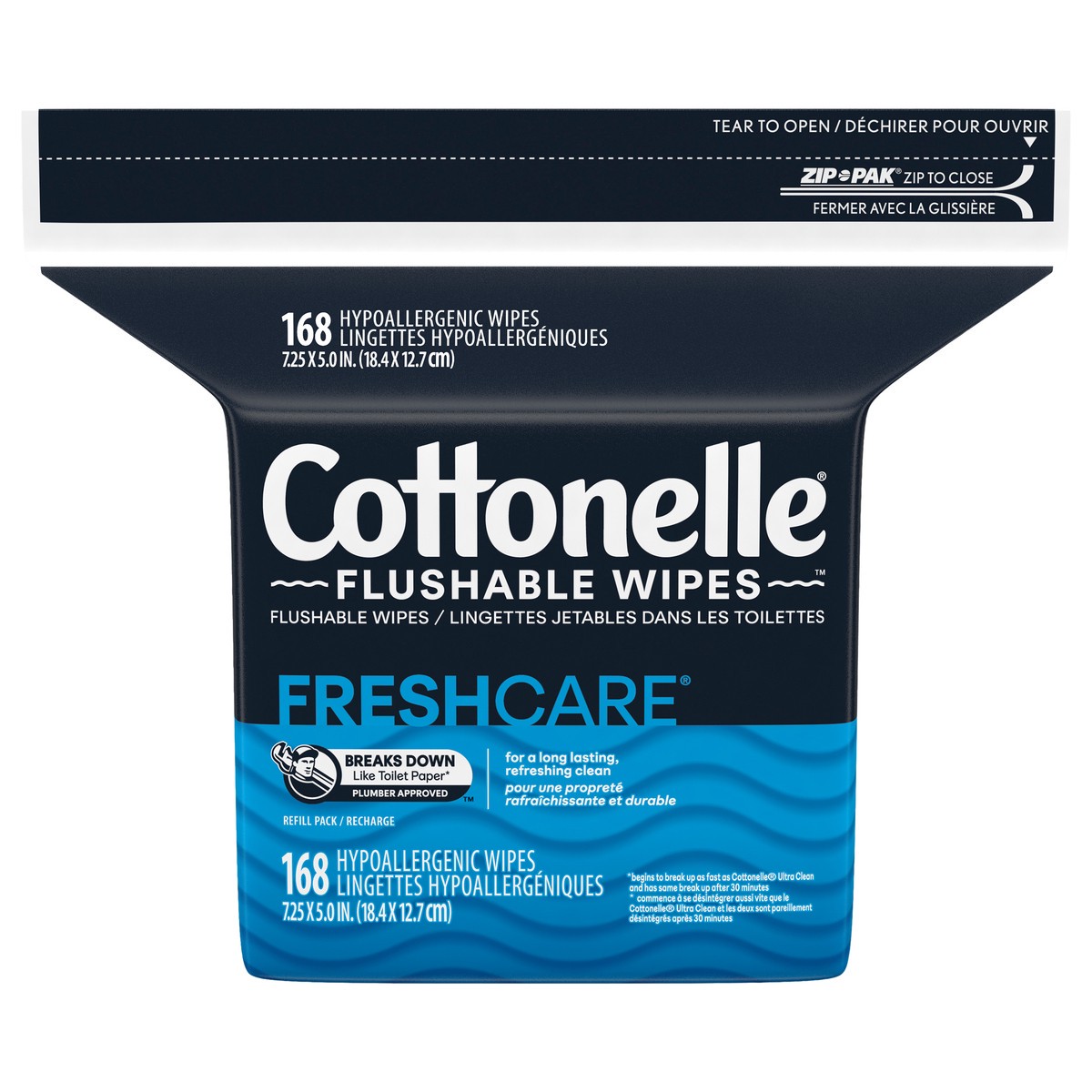 slide 1 of 5, Cottonelle Fresh Care Flushable Wet Wipes, Adult Wet Wipes, 1 Refill Pack, 168 Wipes per Pack (168 Total Flushable Wipes), 168 ct