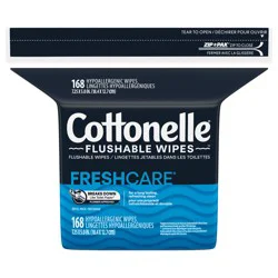 Cottonelle Fresh Care Flushable Wet Wipes, Adult Wet Wipes, 1 Refill Pack, 168 Wipes per Pack (168 Total Flushable Wipes)