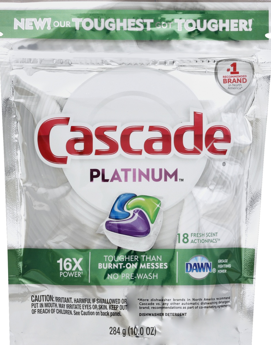 slide 1 of 1, Cascade Detergent 18 ea, 18 ct