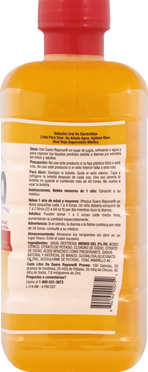 slide 3 of 7, Repone Suero Mango Drink - 33.8 oz, 33.8 oz