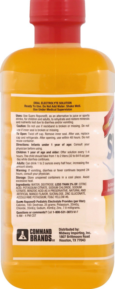 slide 5 of 7, Repone Suero Mango Drink - 33.8 oz, 33.8 oz