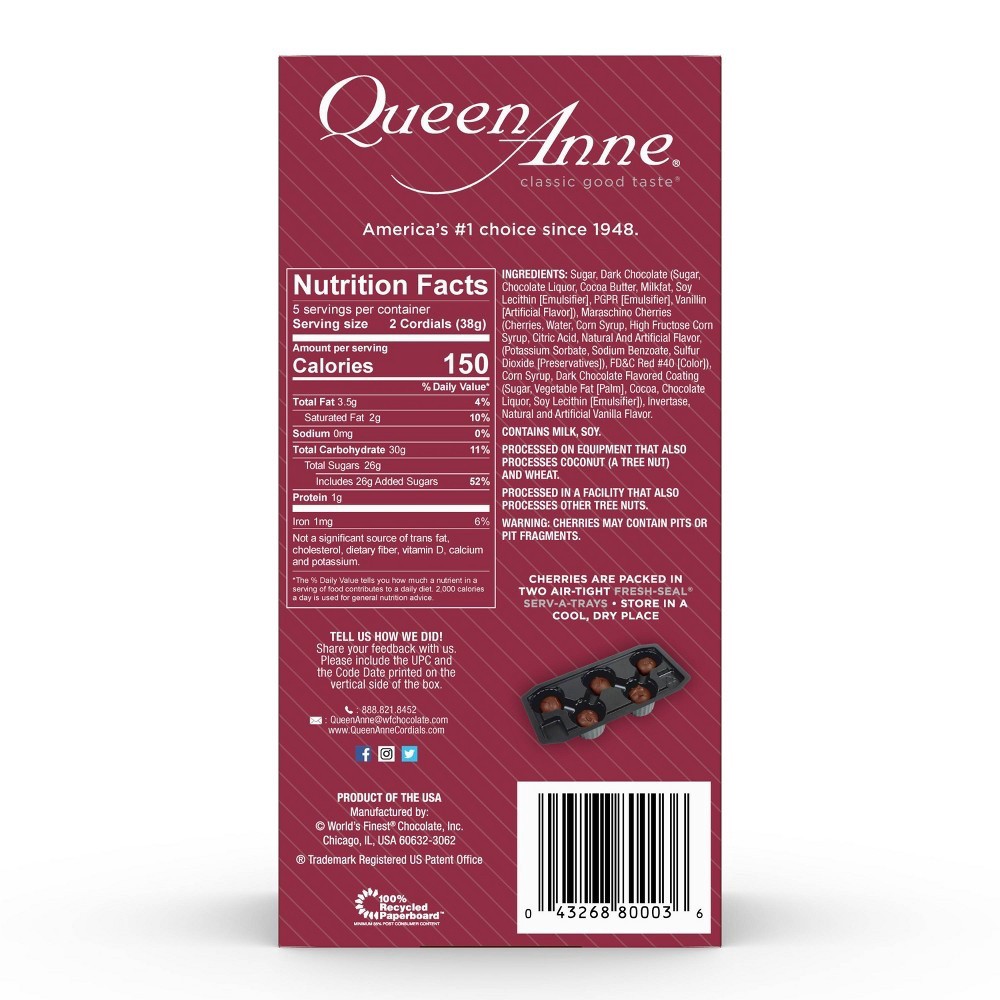 slide 3 of 3, Queen Anne Dark Chocolate Cordial Cherries, 6.6 oz