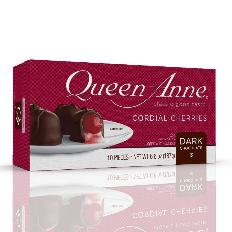 slide 1 of 3, Queen Anne Dark Chocolate Cordial Cherries, 6.6 oz