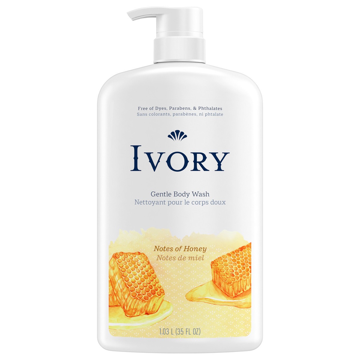 slide 1 of 3, Ivory Mild & Gentle Body Wash, Milk & Honey Scent, 35oz,