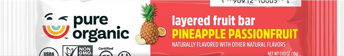 slide 5 of 6, Pure Organic Layered Fruit Bars, Pineapple Passionfruit, 0.63 oz, .63 oz