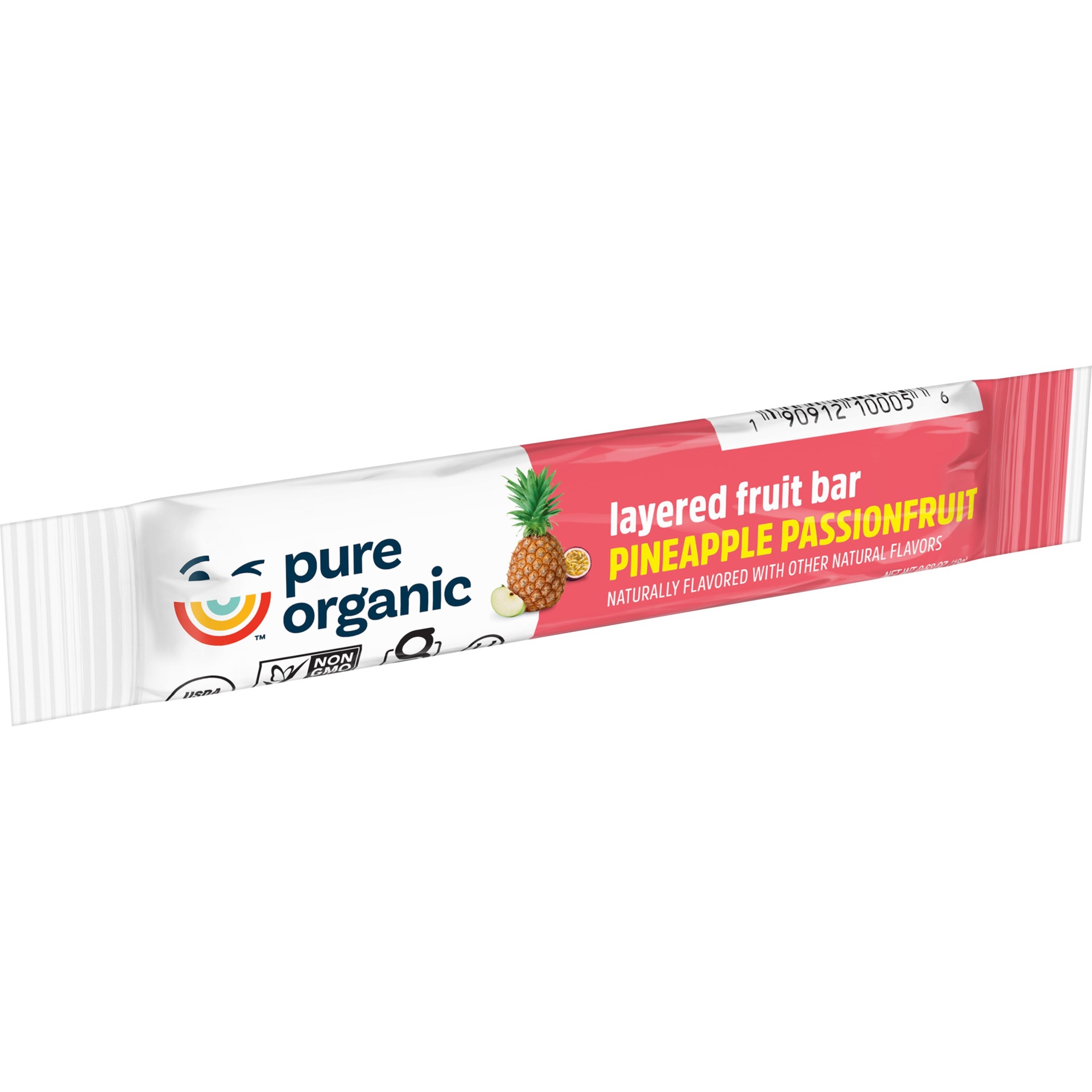Pure Organic Layered Fruit Bars, Gluten Free and Vegan, Pineapple