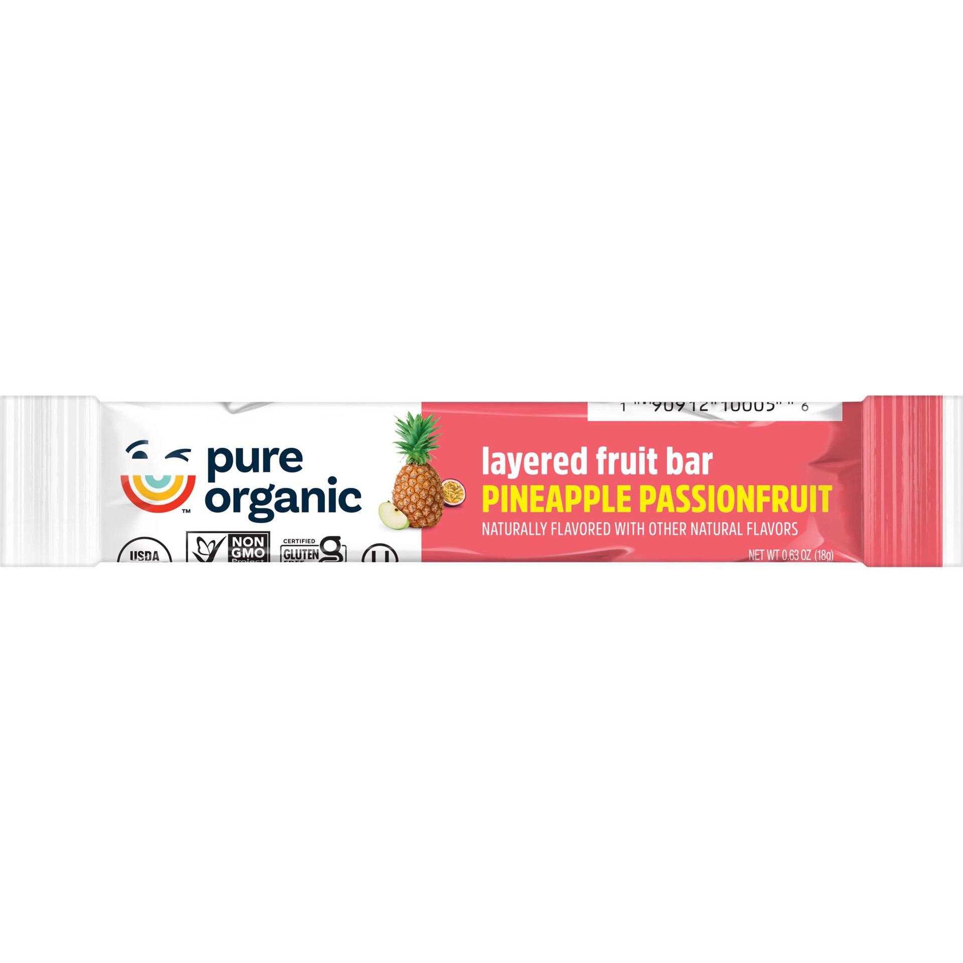 slide 1 of 6, Pure Organic Layered Fruit Bars, Pineapple Passionfruit, 0.63 oz, .63 oz